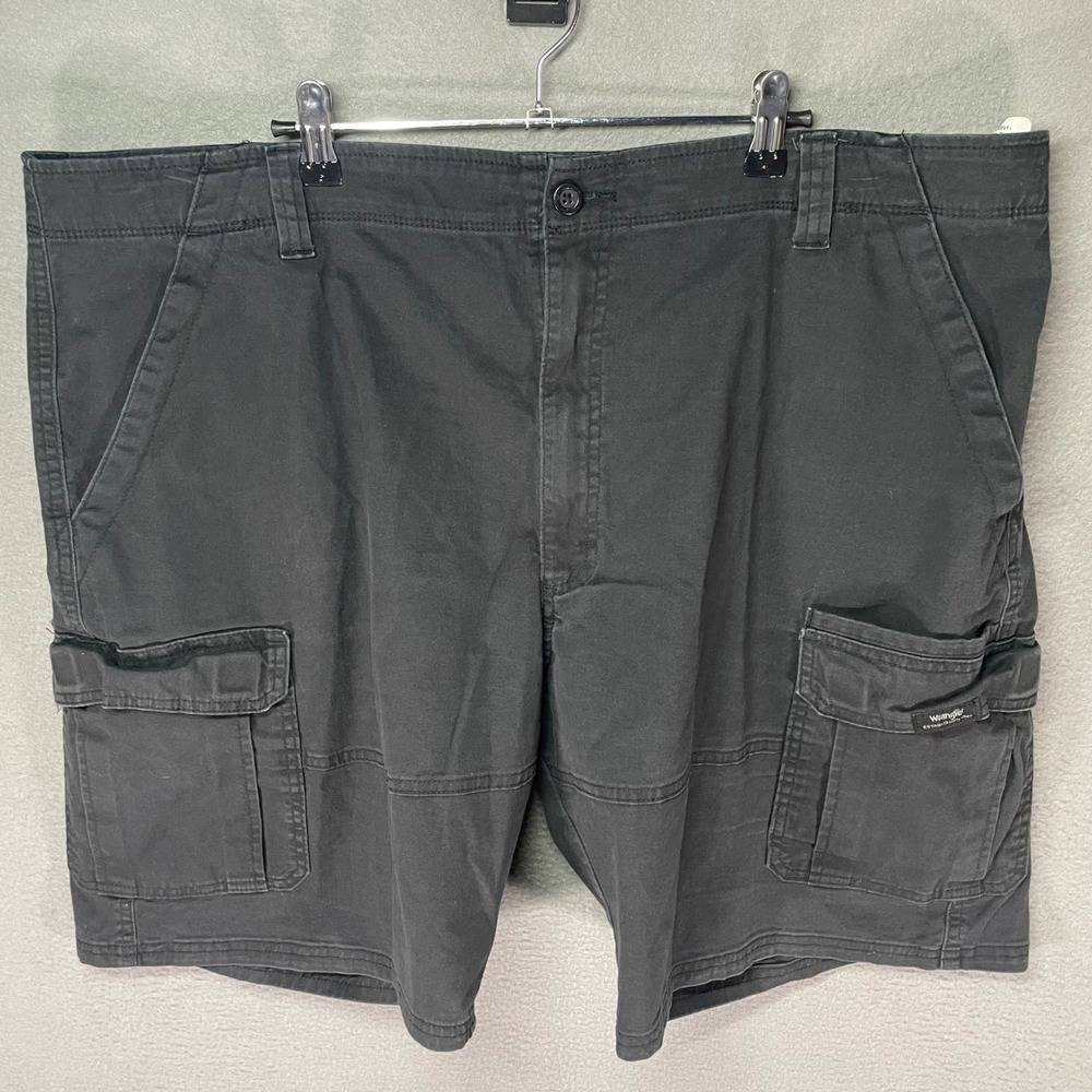 Wrangler Cargo Shorts Mens 42 Black‎ Utility Stretch Cotton Outdoor